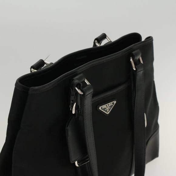 PRADA Tote Bag Leather Nylon Black Auth 48131 - Picture 6 of 16